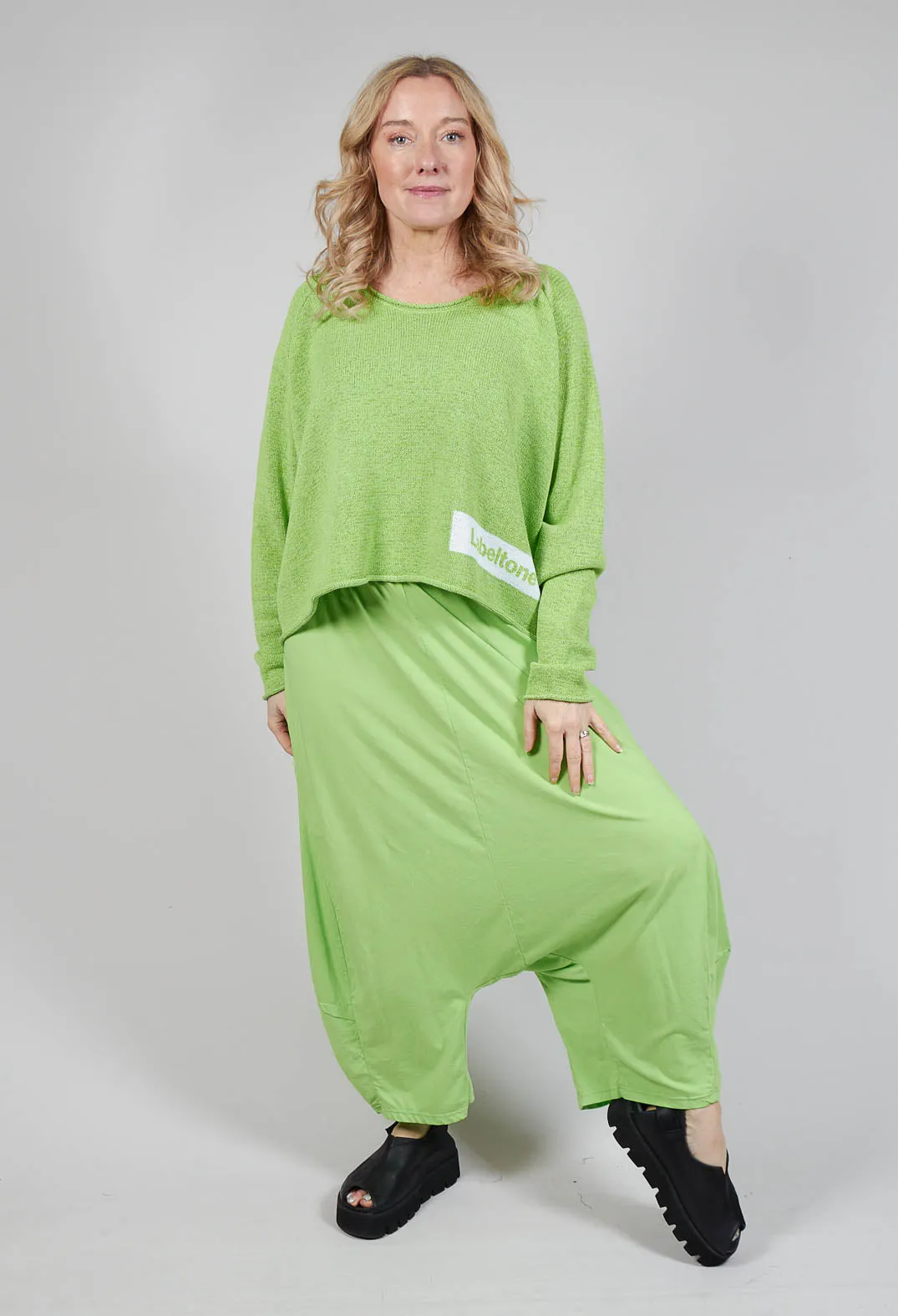 Slouch Fit Jumper in Lime Print