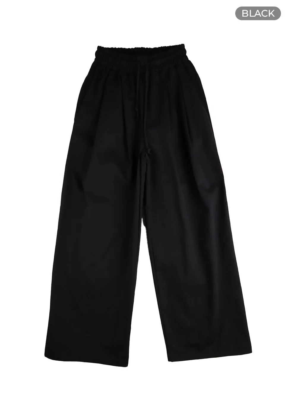 Solid Elastic Waist Trousers CM406