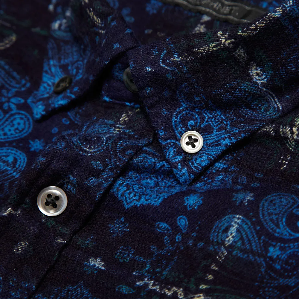 SOPHNET. Bandana Flannel Check Button Down ShirtBlue