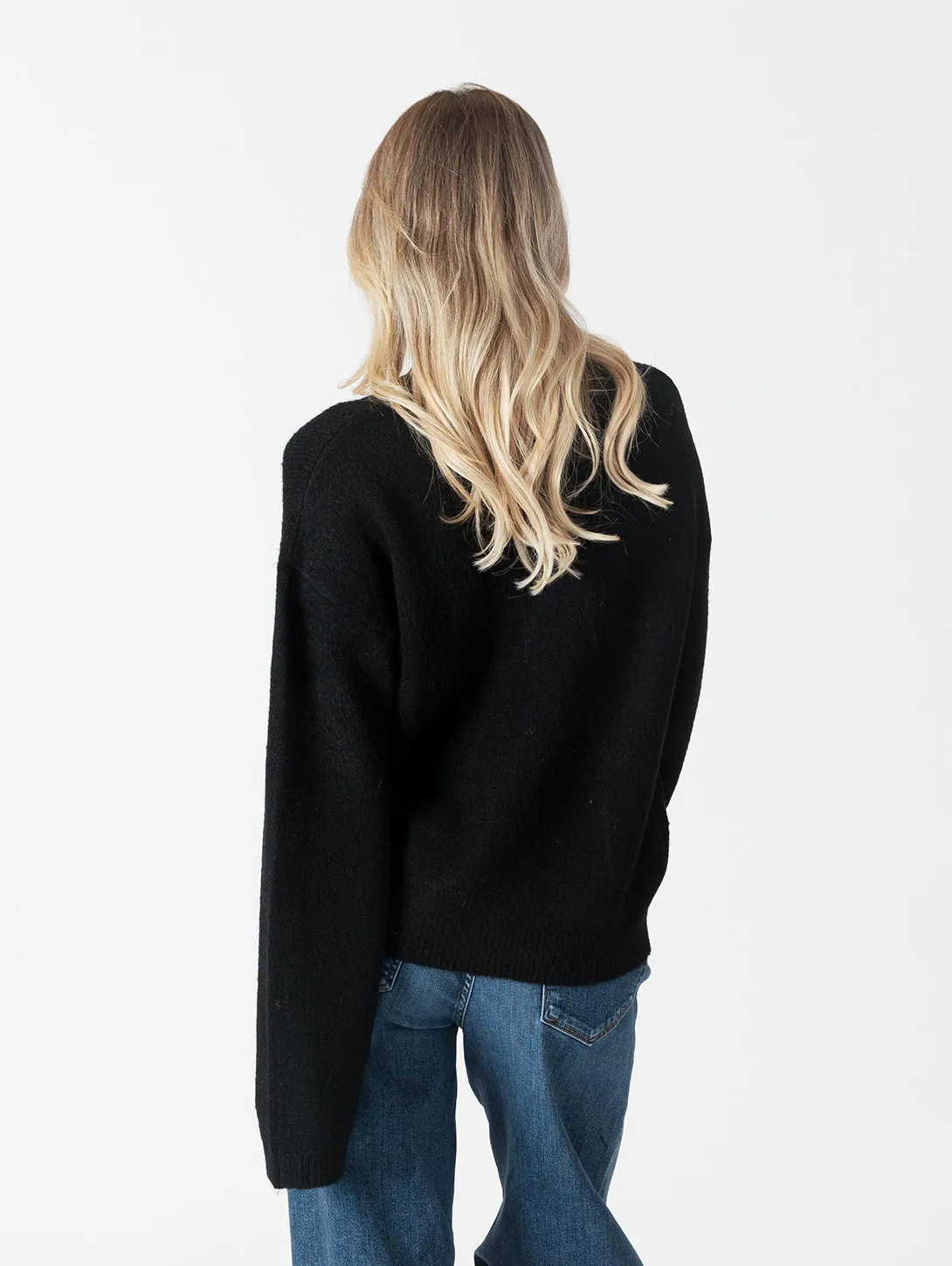 Stella Bow Cardigan - Black