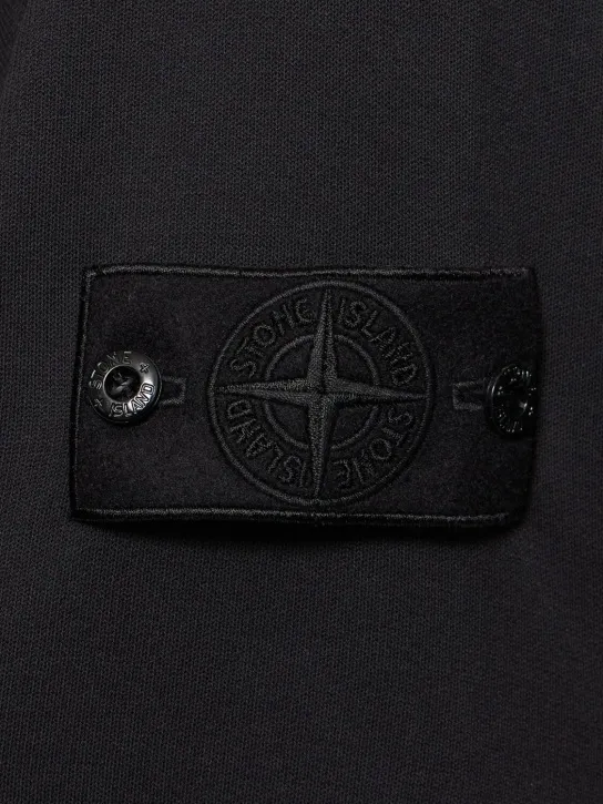 STONE ISLAND  |Crew Neck Long Sleeves Plain Cotton Logos on the Sleeves