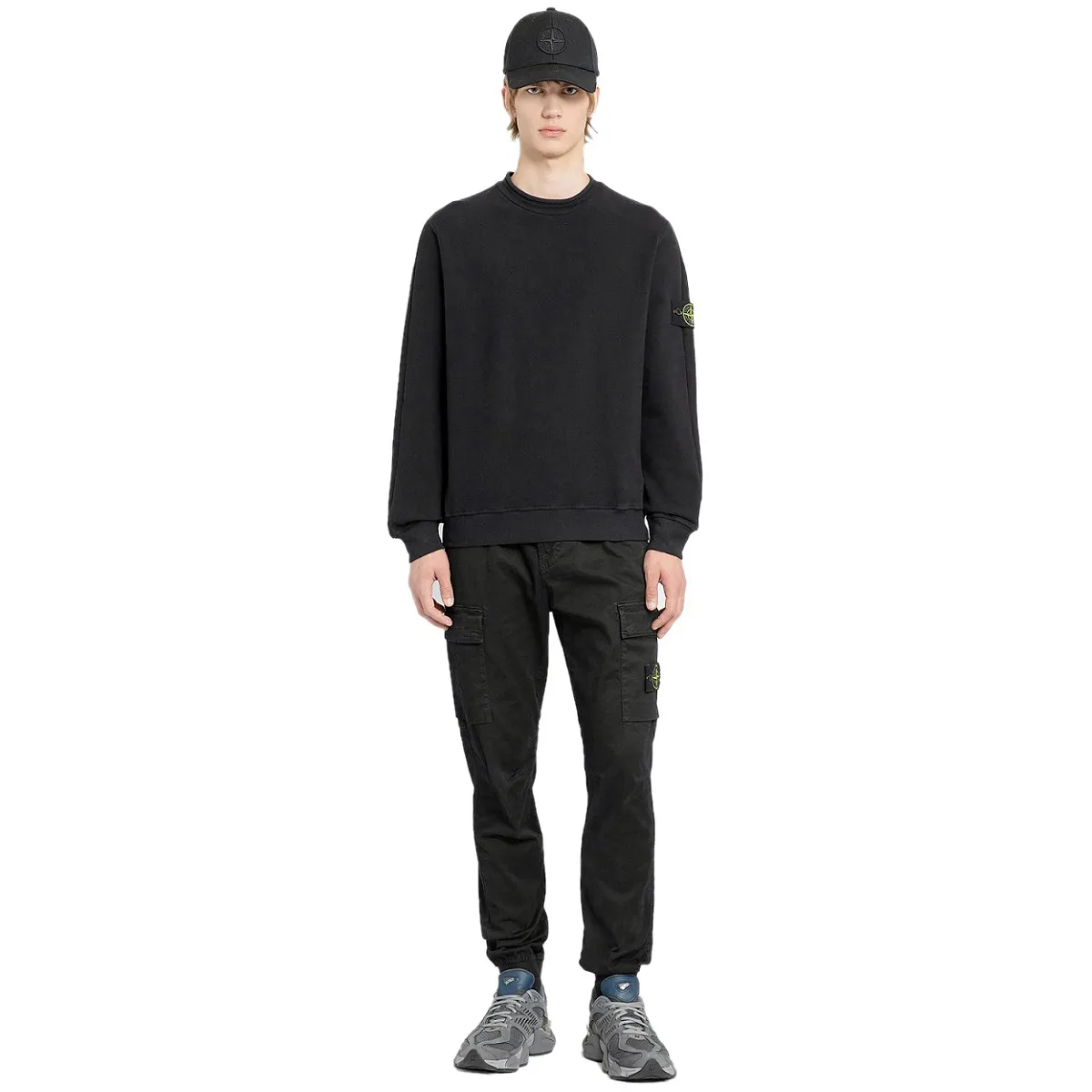 STONE ISLAND  |Crew Neck Pullovers Long Sleeves Cotton Logo Sweatshirts