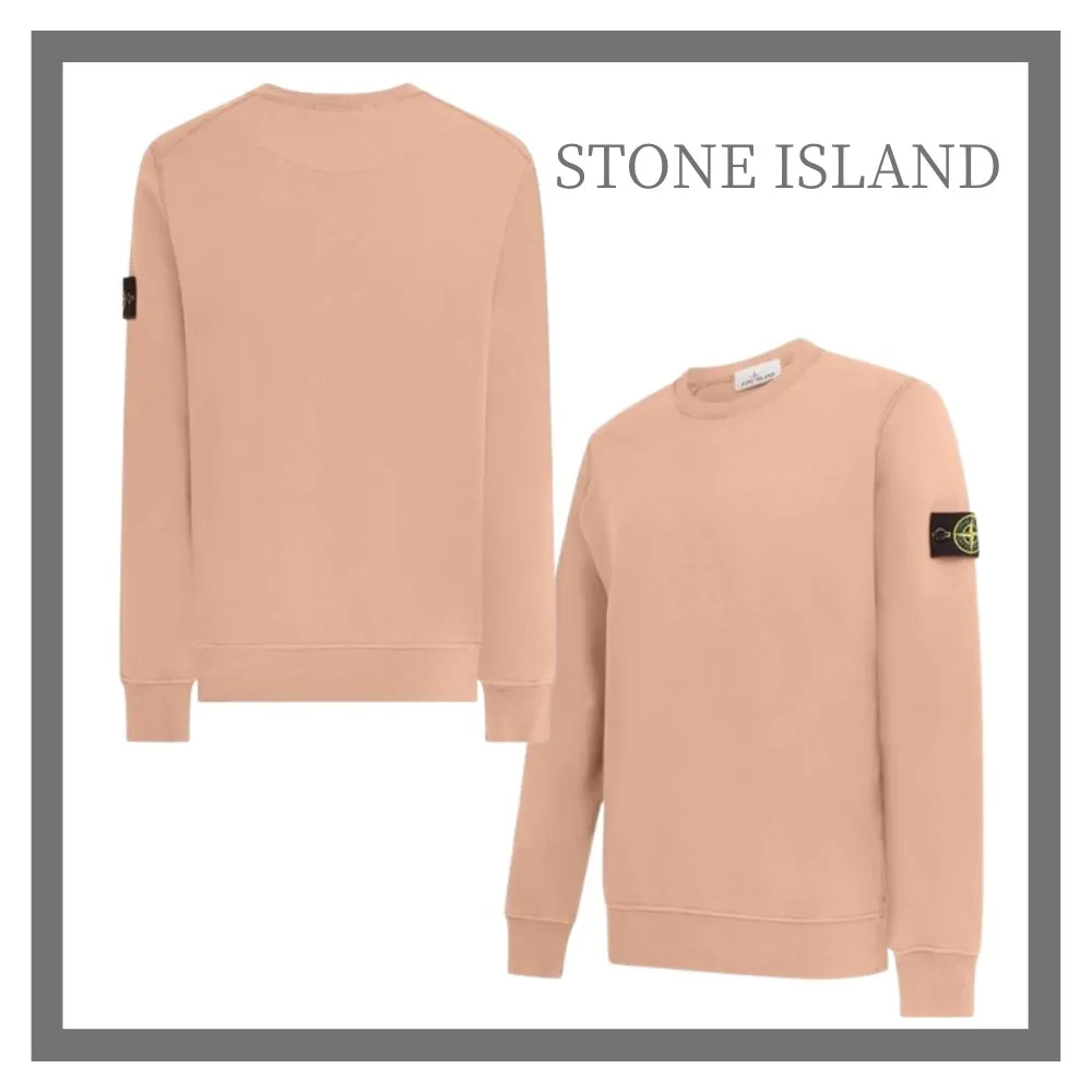 STONE ISLAND  |Crew Neck Pullovers Long Sleeves Plain Cotton