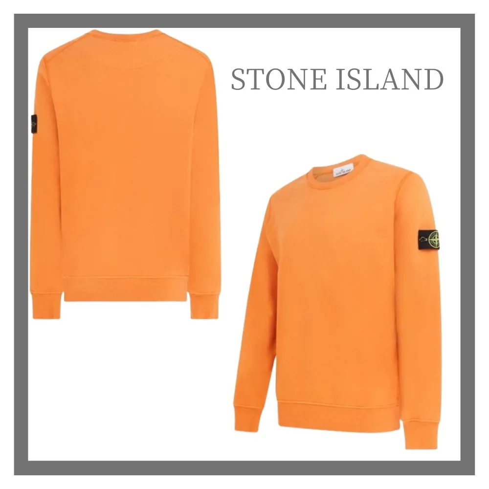 STONE ISLAND  |Crew Neck Pullovers Long Sleeves Plain Cotton