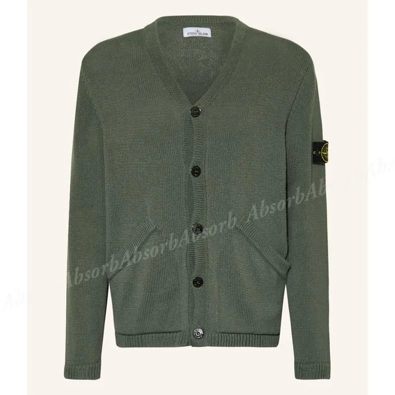 STONE ISLAND  |Plain Cotton Logo Cardigans