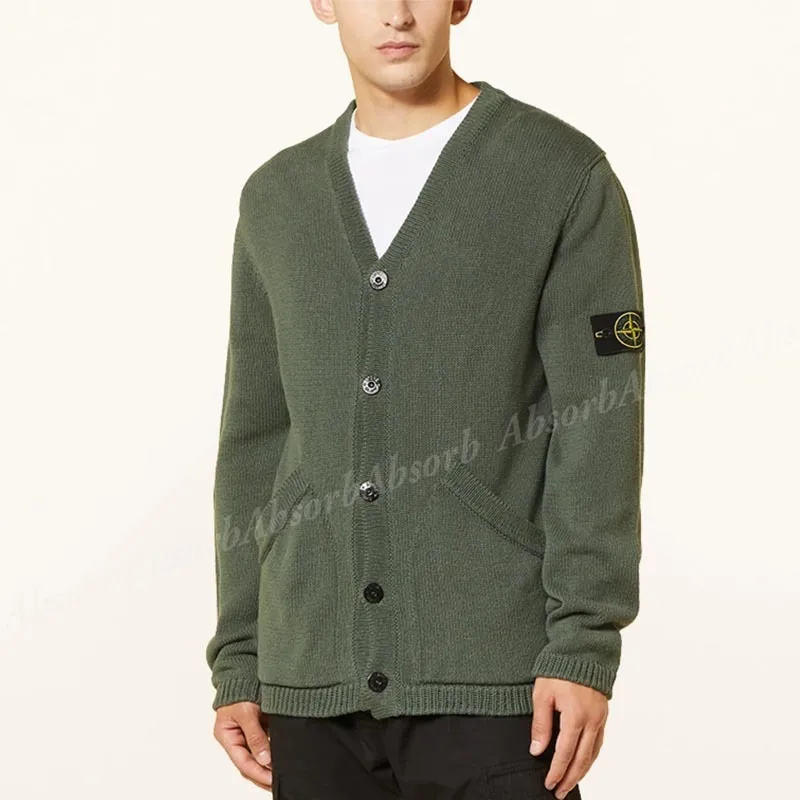 STONE ISLAND  |Plain Cotton Logo Cardigans