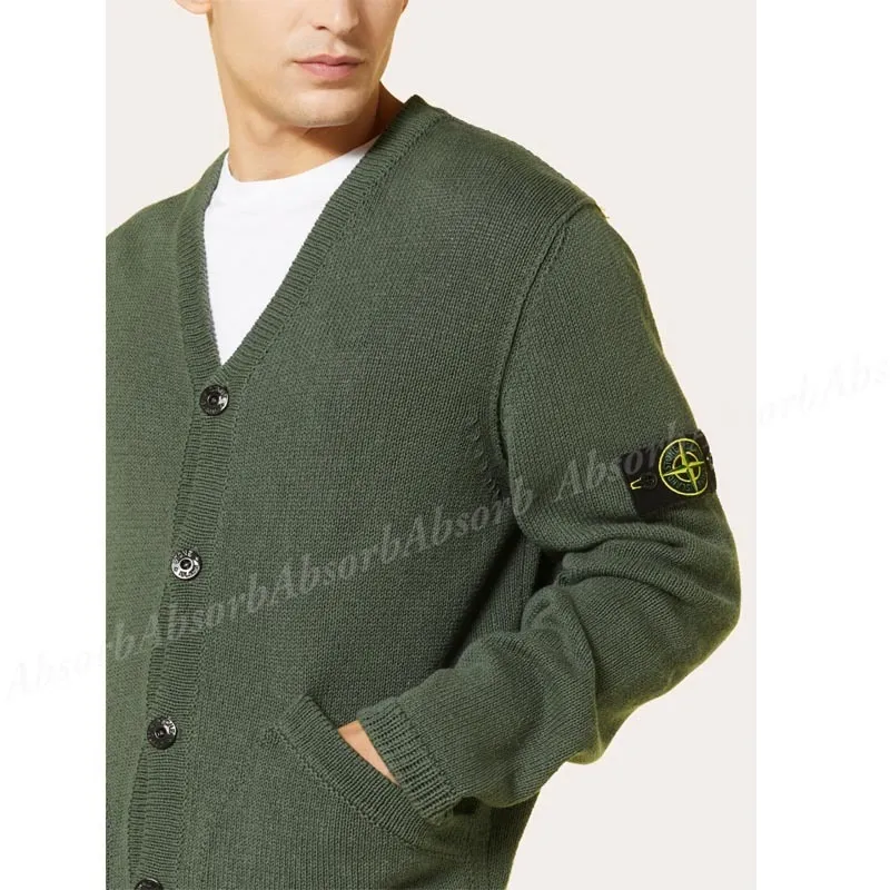 STONE ISLAND  |Plain Cotton Logo Cardigans