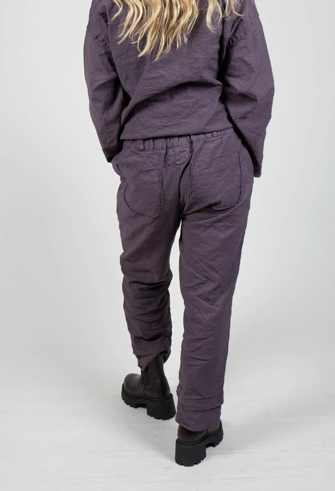 Straight Leg Trousers in Melanzana