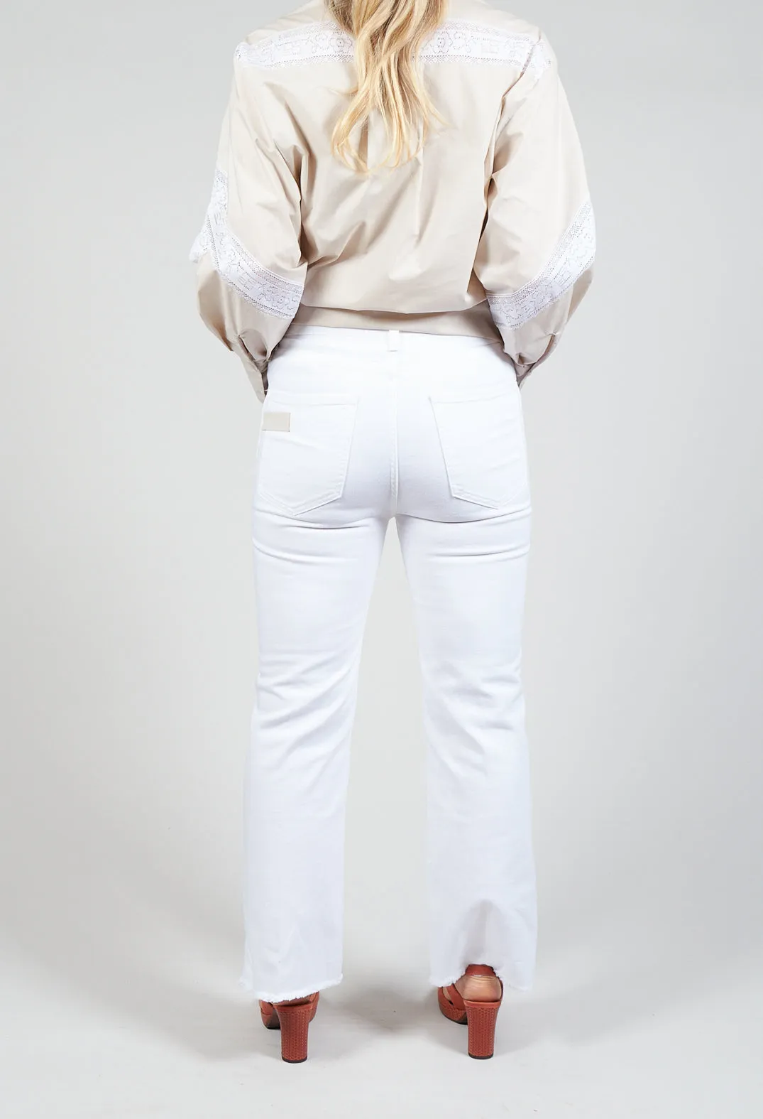 Straight Leg Trousers in White