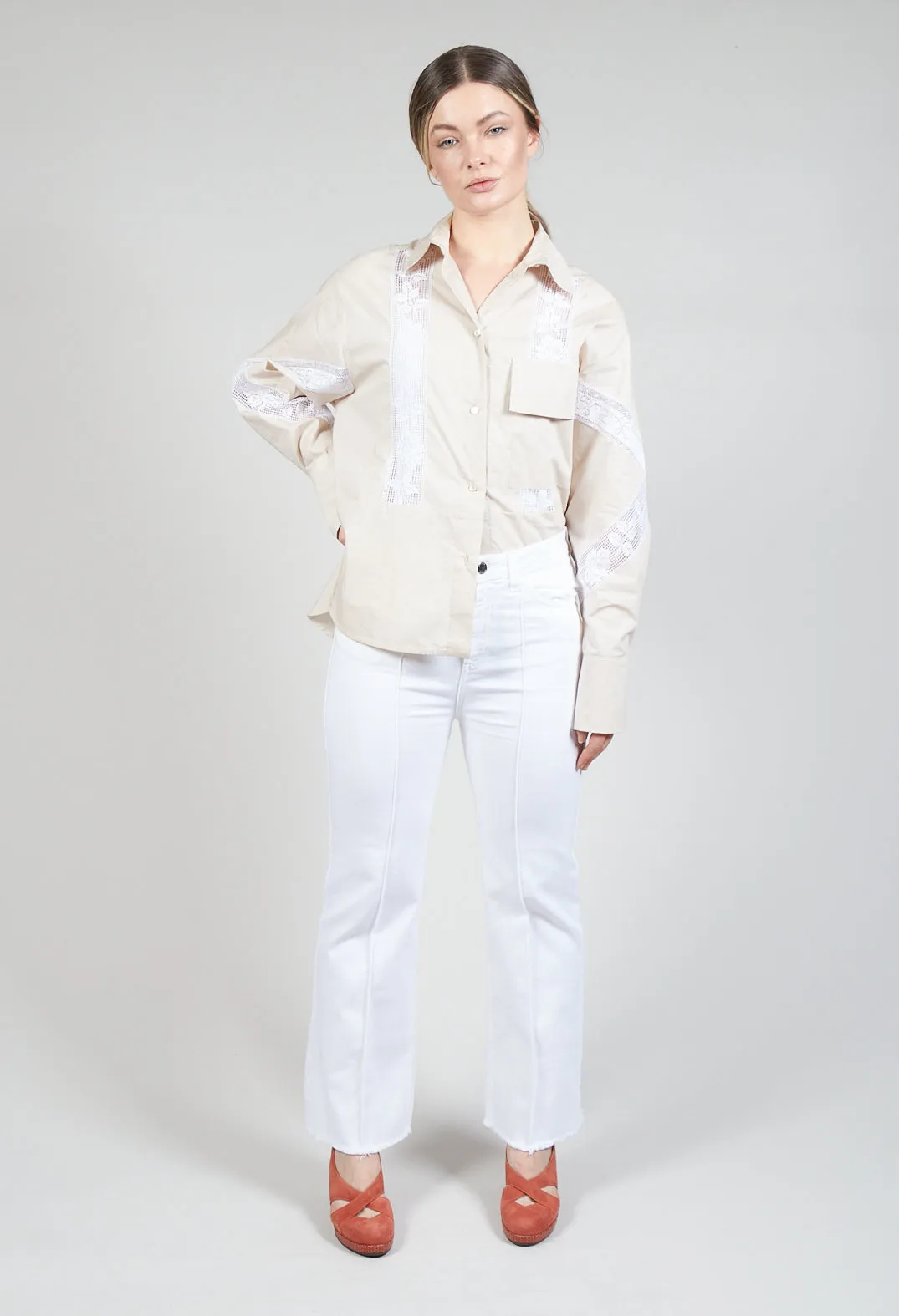 Straight Leg Trousers in White