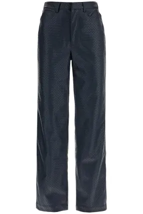 straight woven pattern trousers with interl 1128582318 SKY CAPTAIN (DARK BLUE)