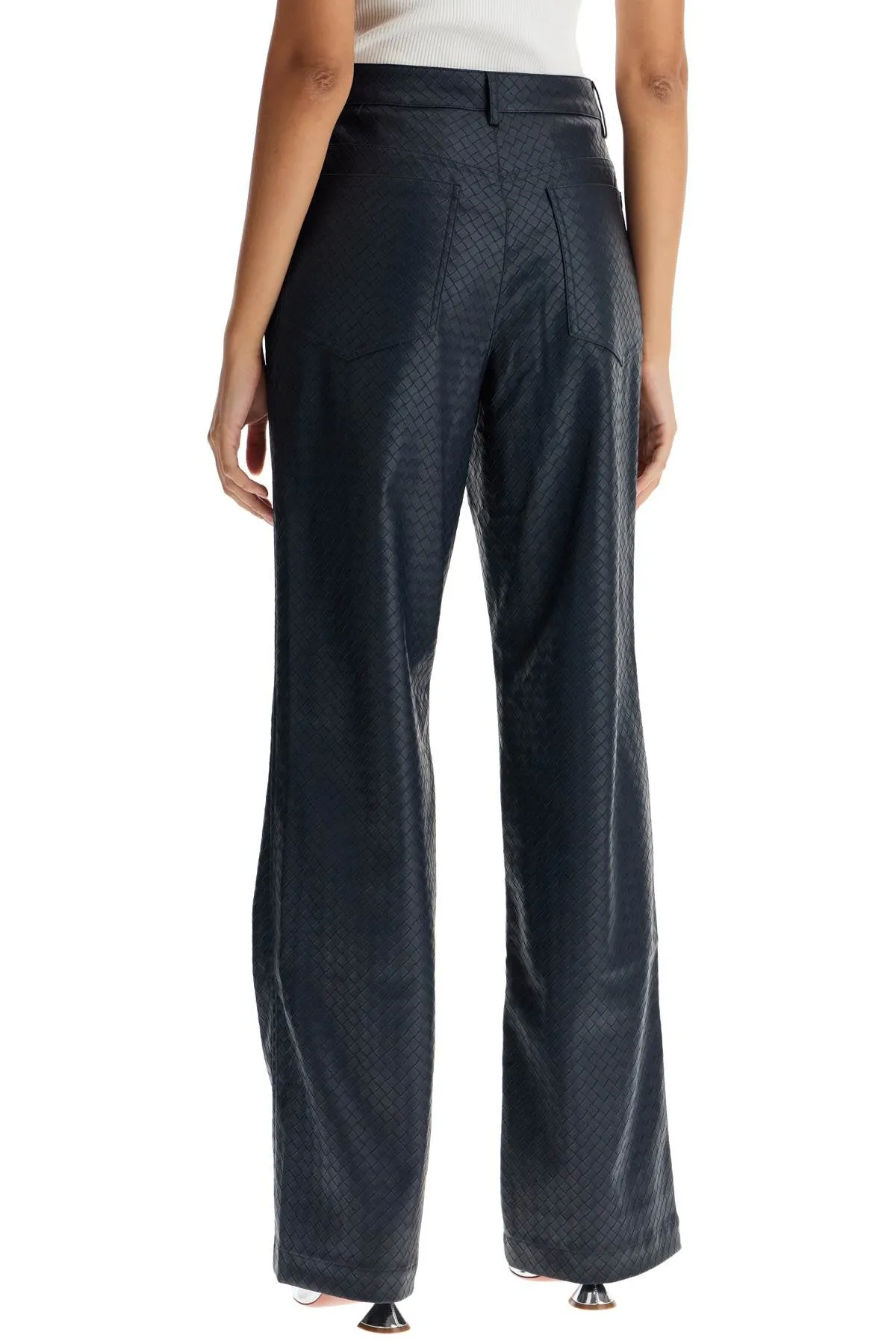 straight woven pattern trousers with interl 1128582318 SKY CAPTAIN (DARK BLUE)