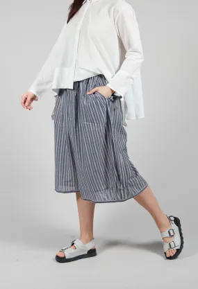 Stripe Cropped Trousers in Grey