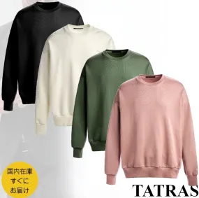 TATRAS  |Crew Neck Pullovers Long Sleeves Plain Cotton Logo