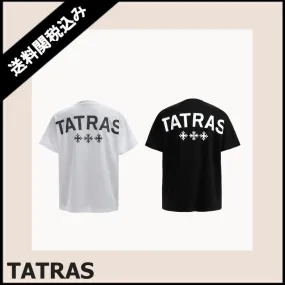 TATRAS  |Crew Neck Pullovers Unisex Cotton Short Sleeves Logo