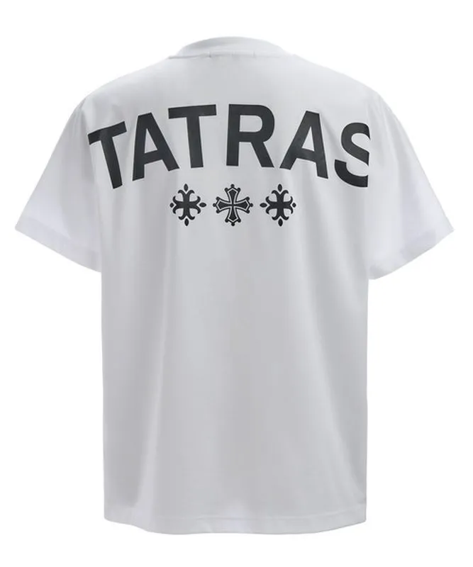 TATRAS  |Crew Neck Pullovers Unisex Cotton Short Sleeves Logo