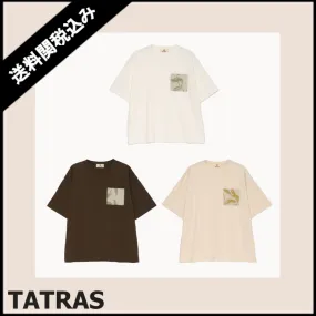 TATRAS  |Pullovers Unisex U-Neck Cotton Short Sleeves Logo T-Shirts