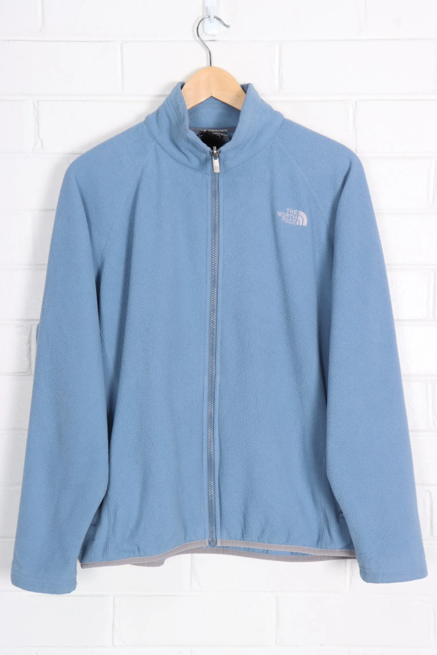 THE NORTH FACE Baby Blue & Grey Zip Up Fleece (XL)