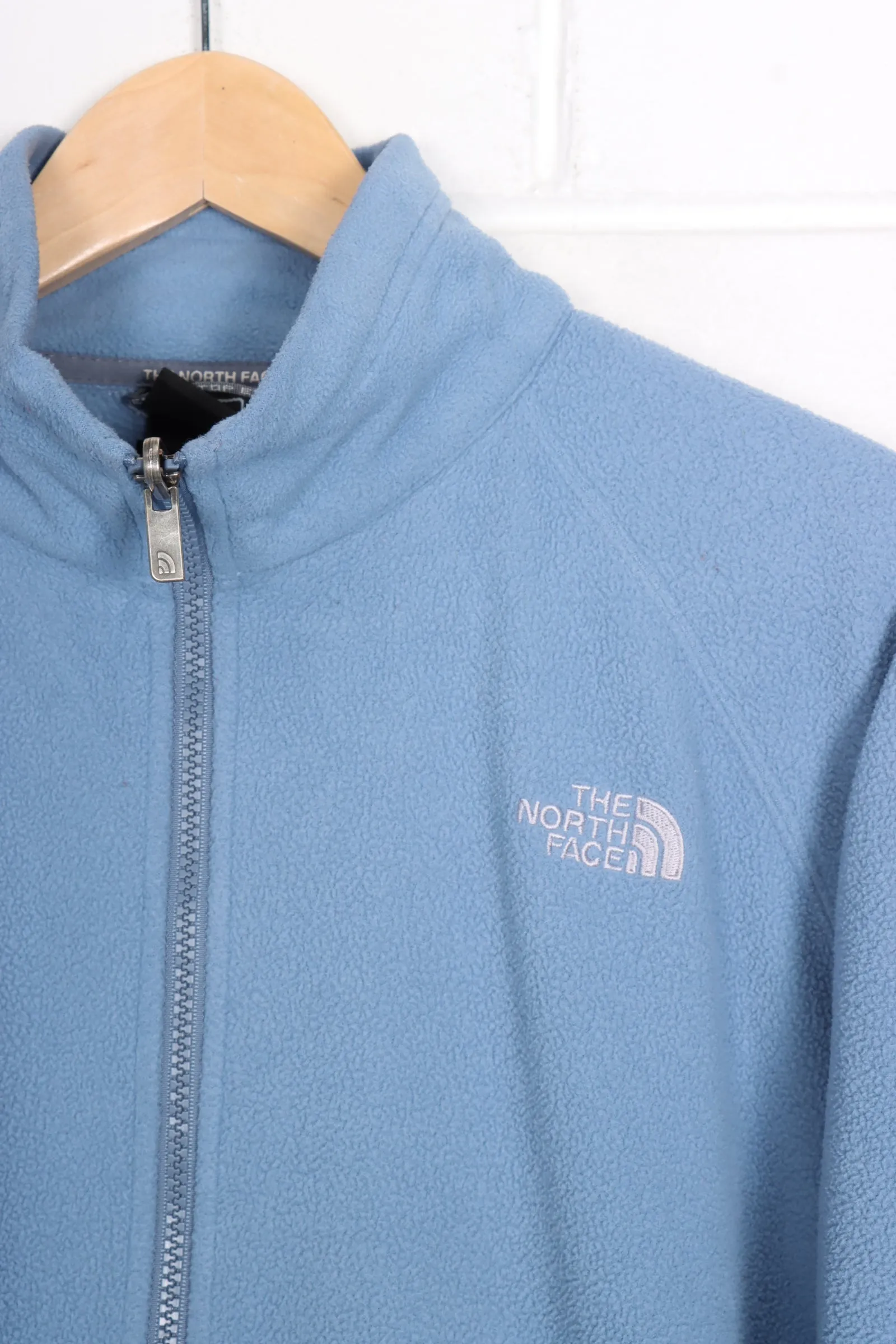 THE NORTH FACE Baby Blue & Grey Zip Up Fleece (XL)