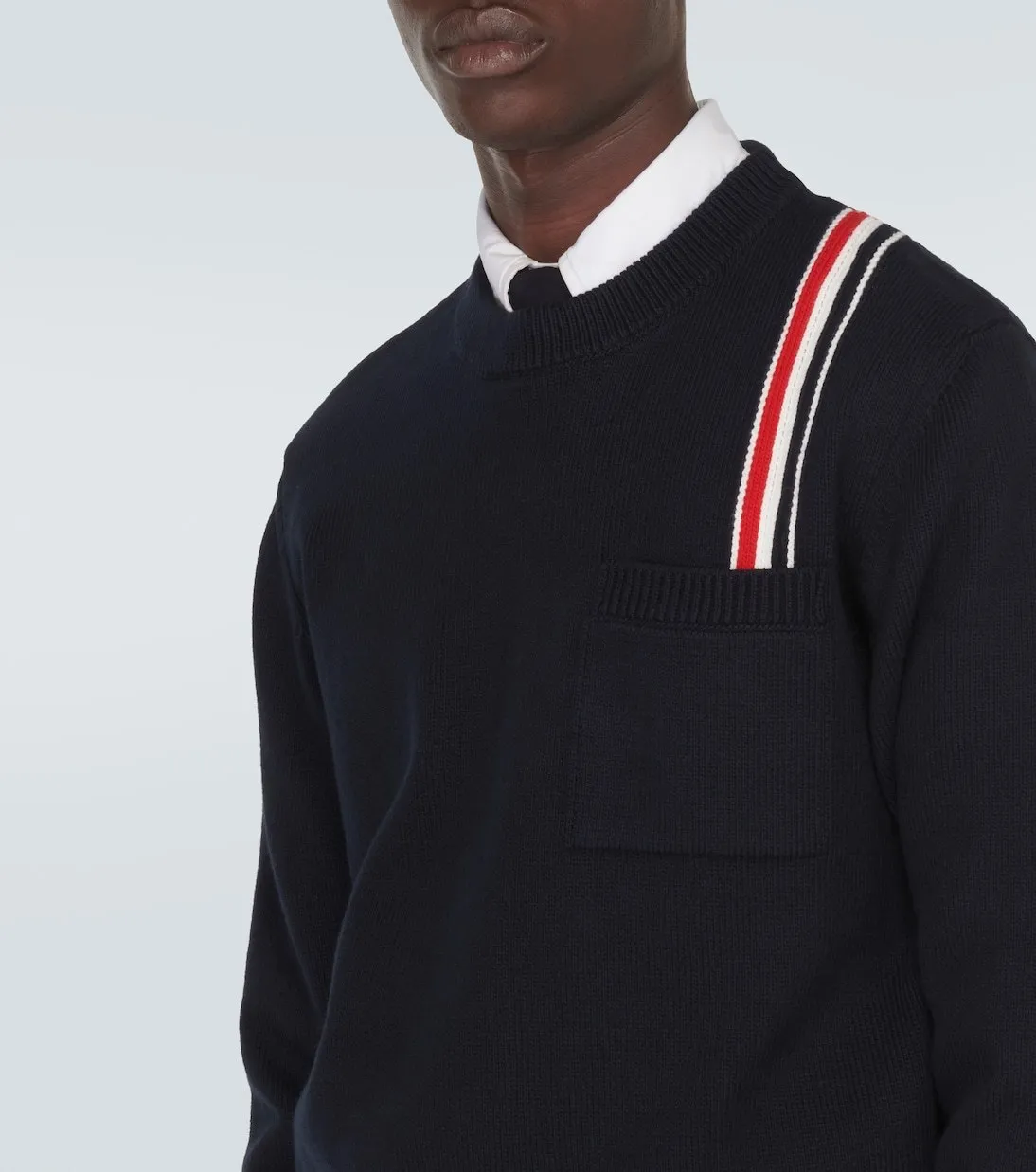 THOM BROWNE  |Pullovers Long Sleeves Plain Cotton Logo Designers Sweaters