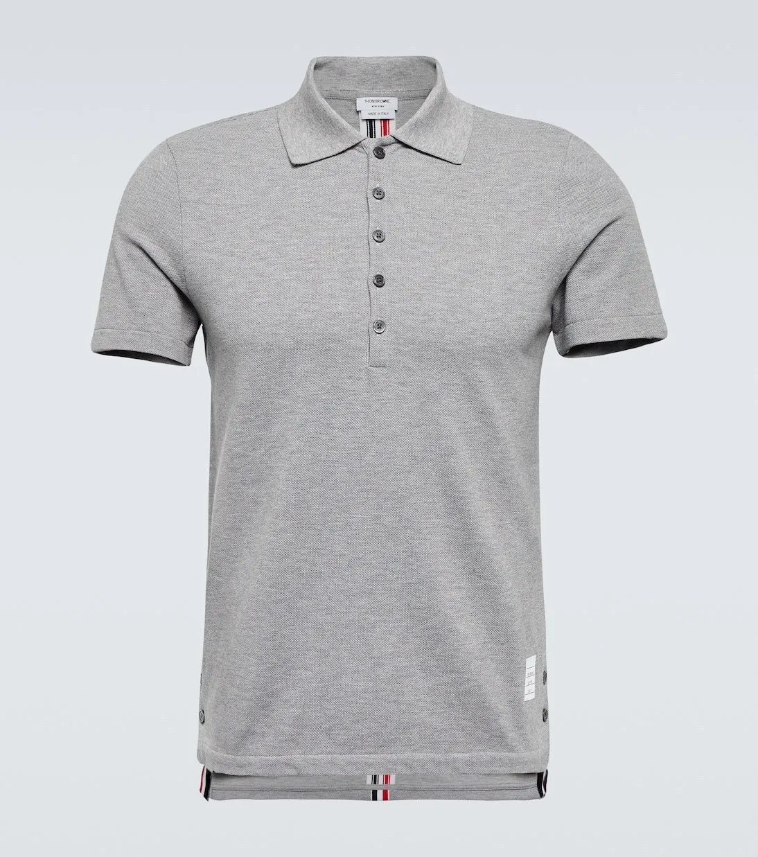 THOM BROWNE  |Pullovers Plain Cotton Short Sleeves Logo Designers Polos