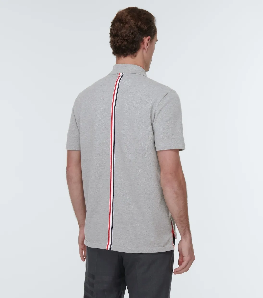 THOM BROWNE  |Pullovers Plain Cotton Short Sleeves Logo Designers Polos