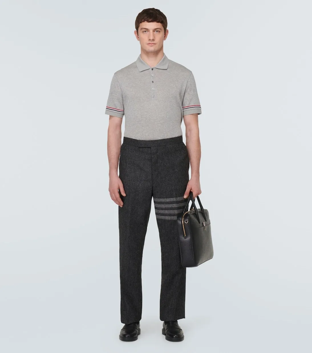 THOM BROWNE  |Pullovers Stripes Plain Cotton Short Sleeves Logo Designers