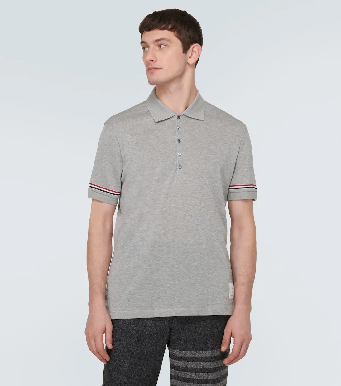 THOM BROWNE  |Pullovers Stripes Plain Cotton Short Sleeves Logo Designers