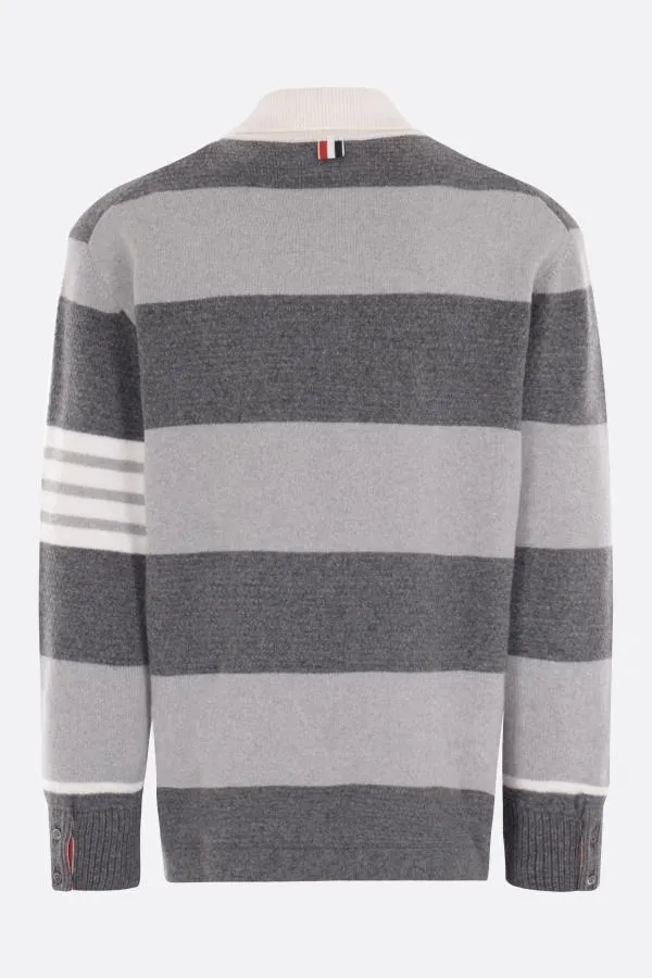 THOM BROWNE  |Pullovers Stripes Wool Long Sleeves Designers Outlet