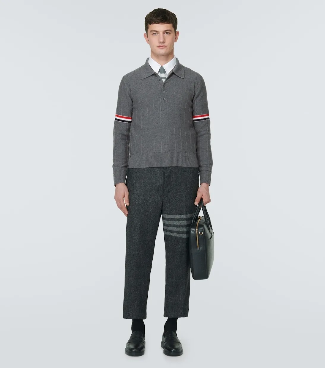 THOM BROWNE  |Pullovers Wool Long Sleeves Plain Logo Designers Sweaters