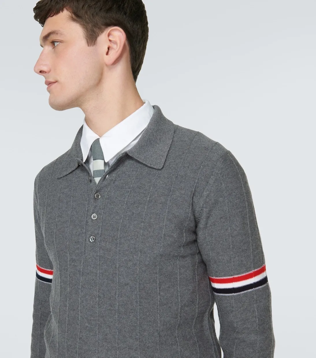 THOM BROWNE  |Pullovers Wool Long Sleeves Plain Logo Designers Sweaters