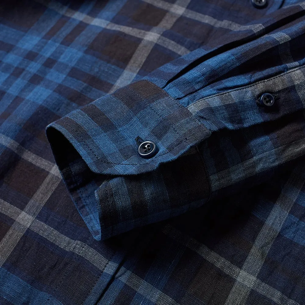 Tripl Stitched Button Down Check ShirtBlack & Blue