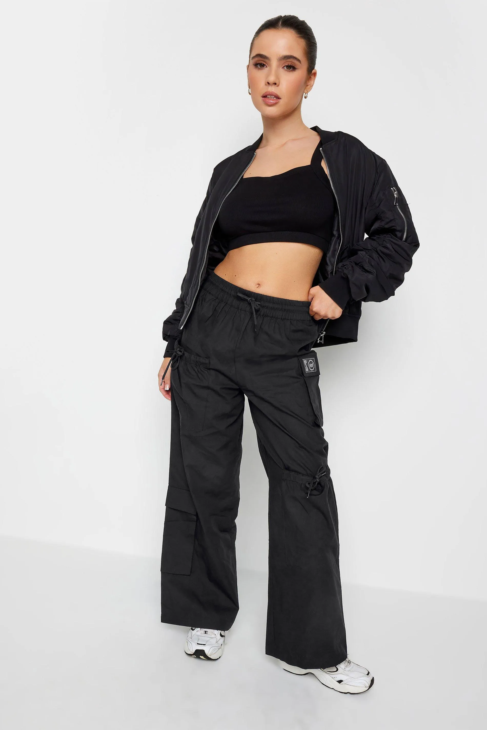 Trousers | Petite Pocket Detail Cargo Trousers | PixieGirl