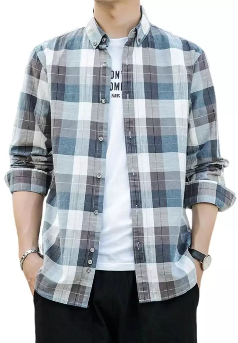 Twenty Eight Shoes Gradient Plaid Long Sleeved Shirt C-923