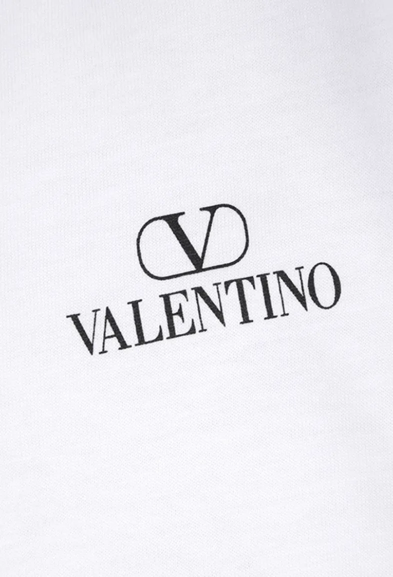 VALENTINO  |Crew Neck Pullovers Cotton Short Sleeves Logo Luxury