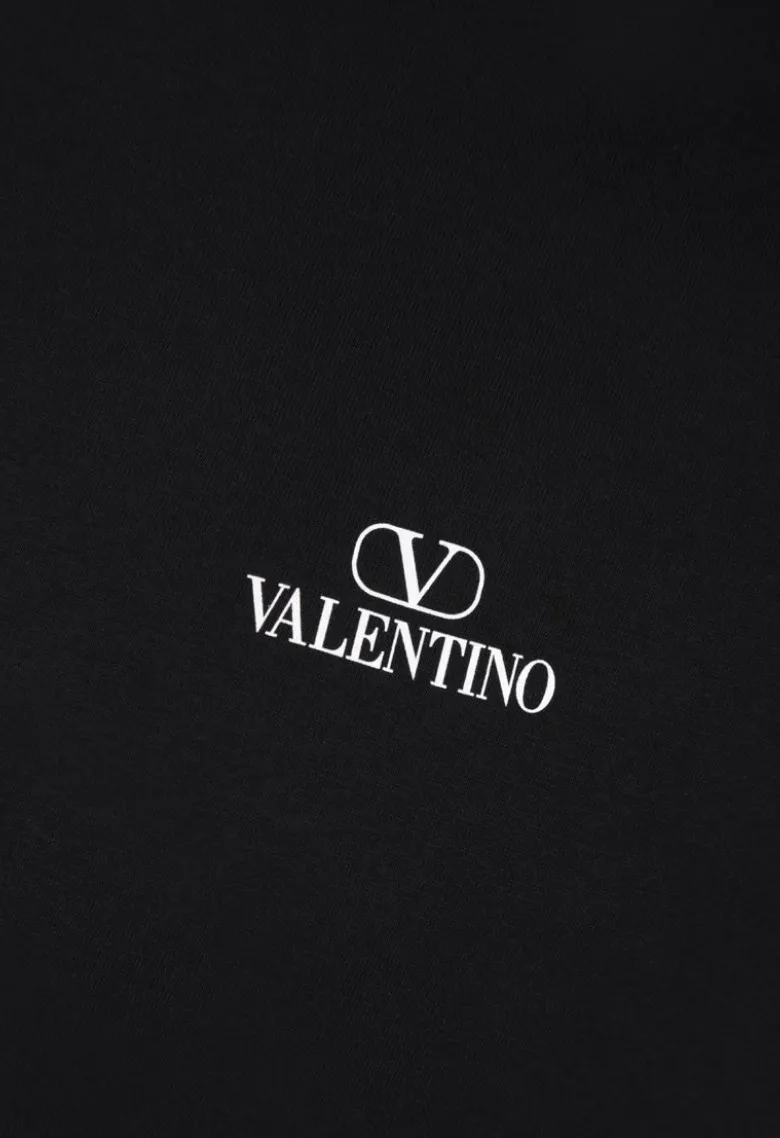 VALENTINO  |Crew Neck Pullovers Cotton Short Sleeves Logo Luxury