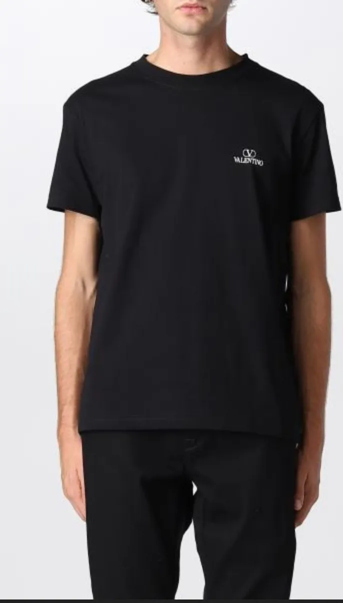 VALENTINO  |Crew Neck Pullovers Cotton Short Sleeves Logo Luxury