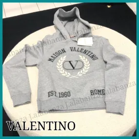 VALENTINO  |Pullovers Street Style Long Sleeves Cotton Logo Luxury