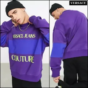 VERSACE JEANS  |Pullovers Sweat Long Sleeves Cotton Logo Sweatshirts