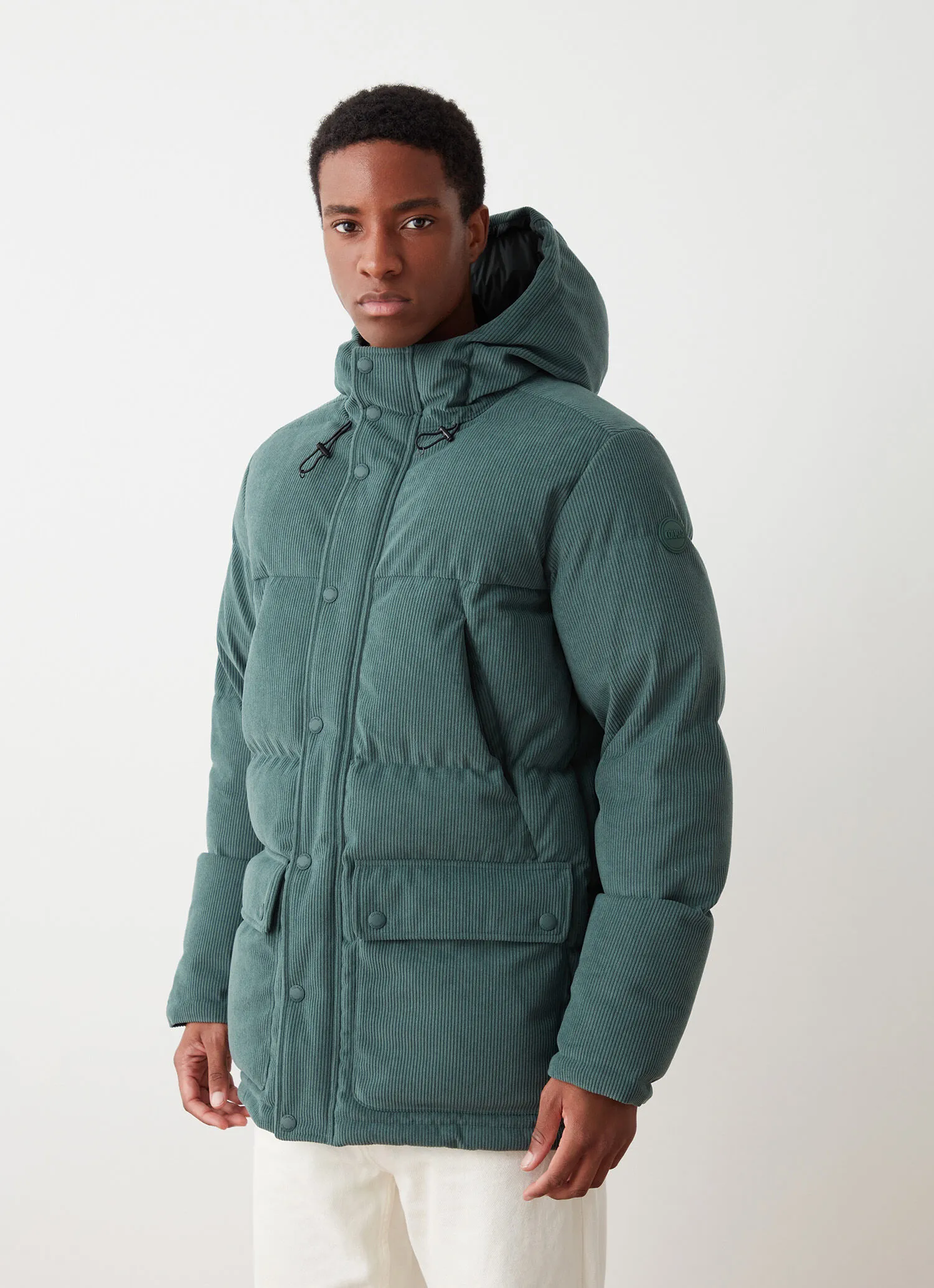 Waterproof corduroy down jacket-