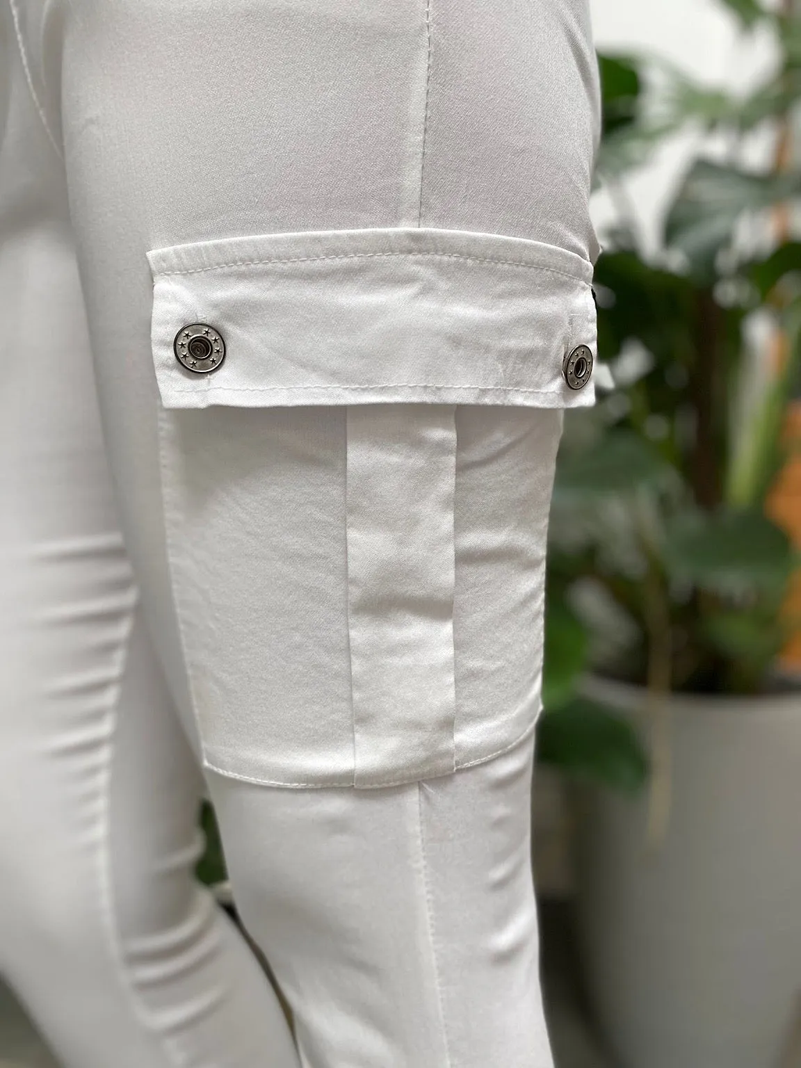 White Pocket Cargo Magic Trousers