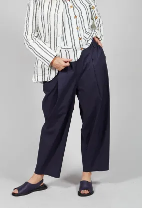 Wide Leg Trousers in Blu