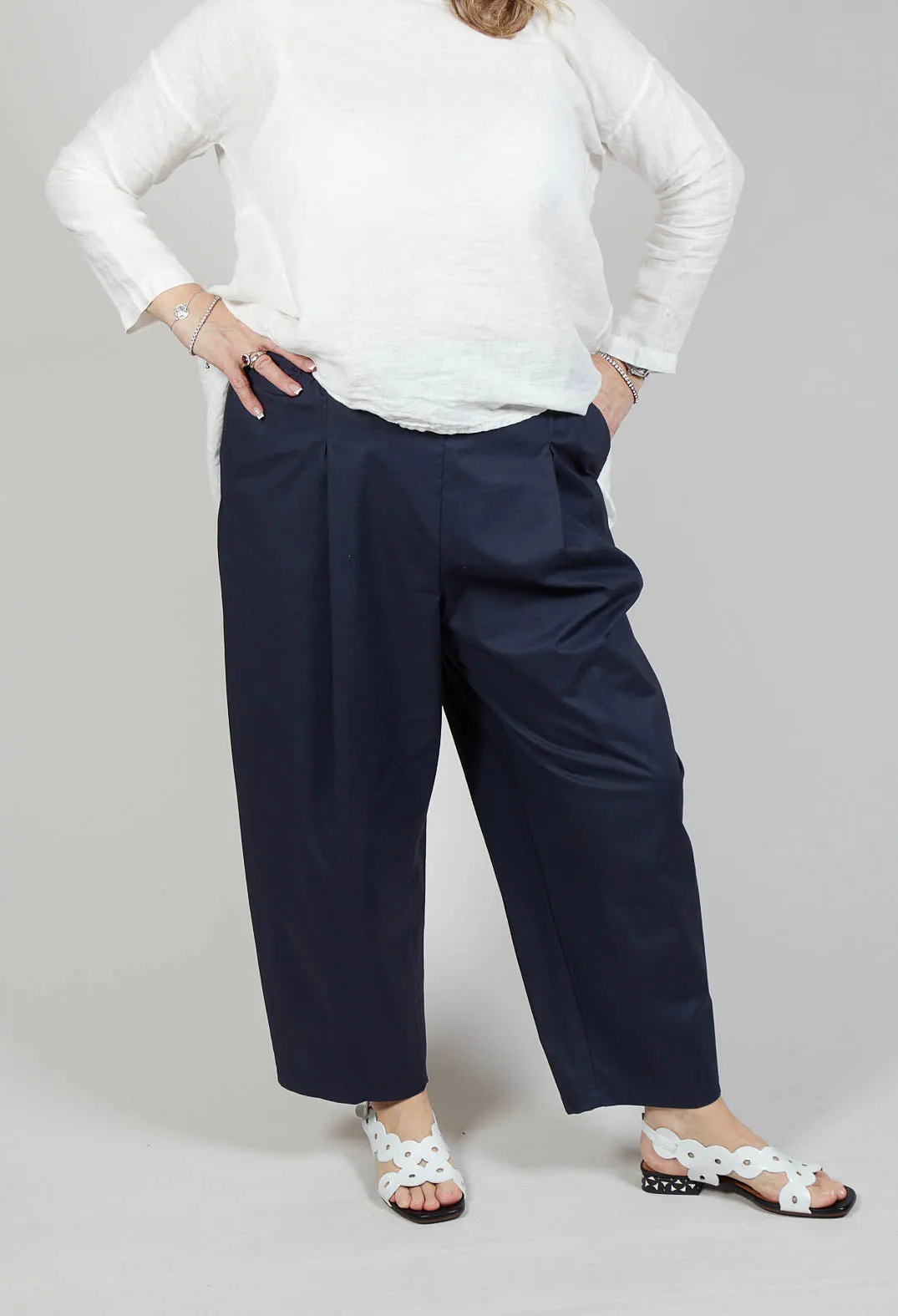 Wide Leg Trousers in Blu