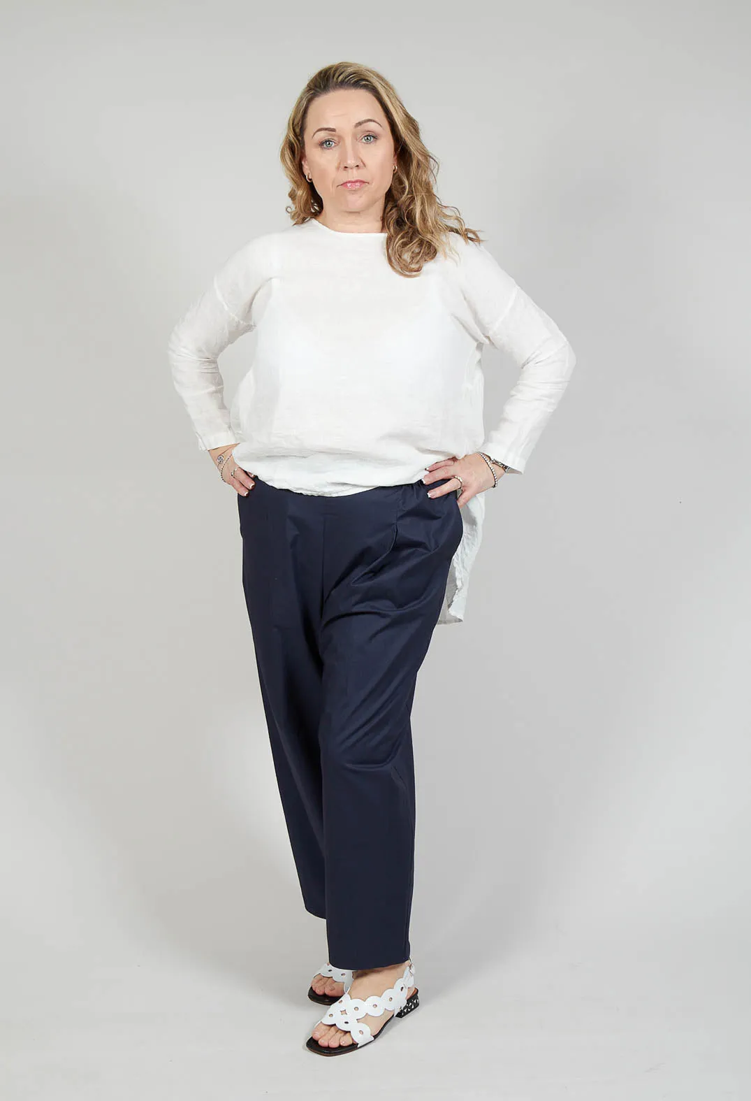 Wide Leg Trousers in Blu