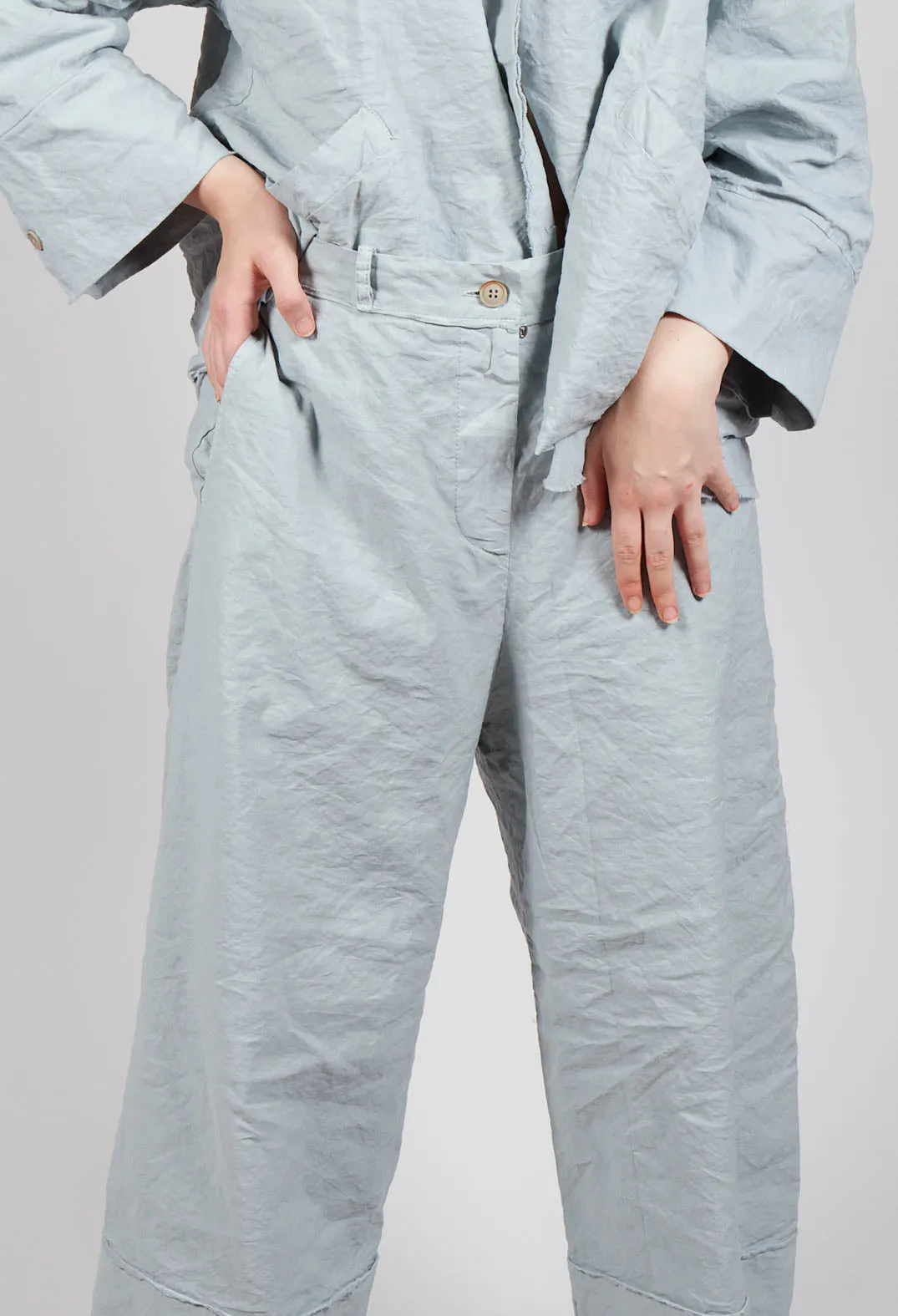 Wide Leg Trousers in Ghiaccio