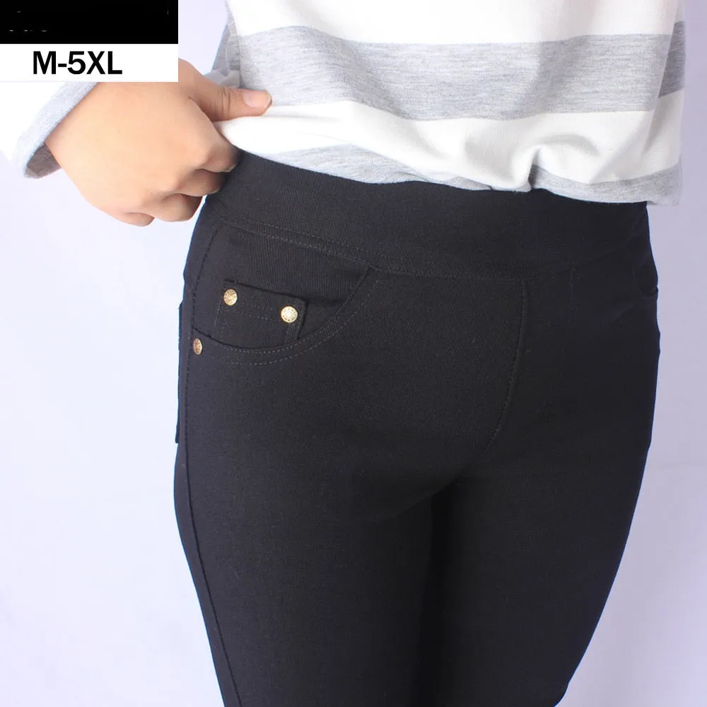 Women's Casual Solid Color Stretchy Slim Fit Ankle Skinny Leggings