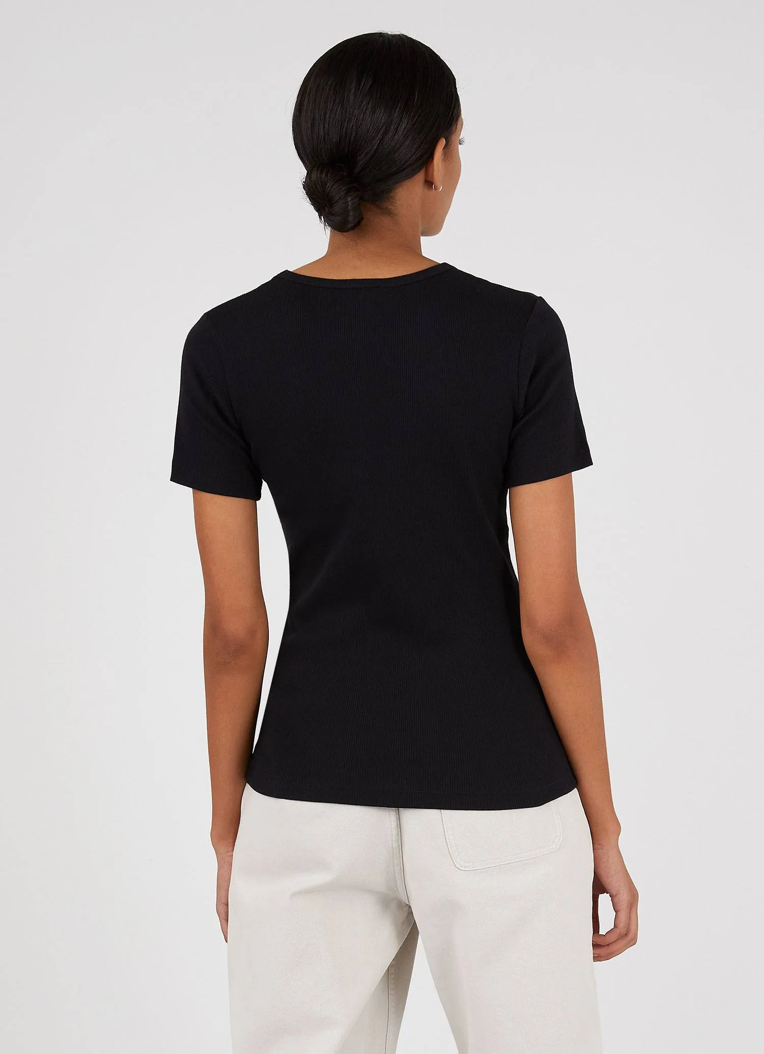 Women's Rib T-shirt in Black