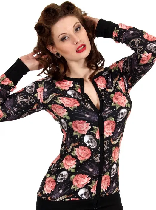 Women's Rose Tattoo Cardigan