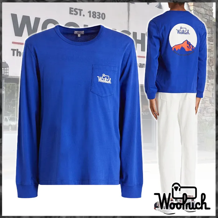 WOOLRICH  |Street Style Long Sleeves Cotton Long Sleeve T-shirt