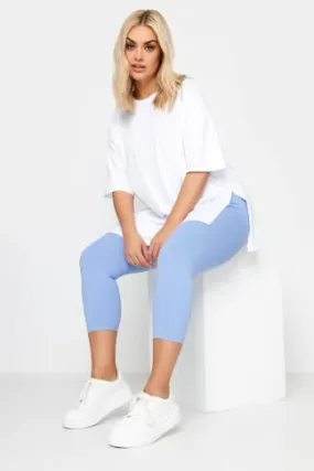 YOURS Curve Light Blue Cropped Leggings